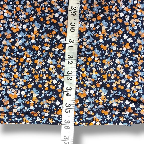 Michael Kors Dress Size M Pull-Over Liquid Knit Fabulously Floral Lace Up Neck - Picture 8 of 8